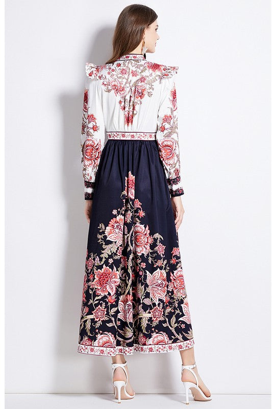 Garden Whispers Long Sleeve Maxi Dress